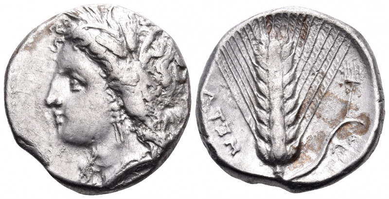 LUCANIA. Metapontum. Circa 330-290 BC. Nomos (Silver, 19.5 mm, 7.87 g, 10 h), st...
