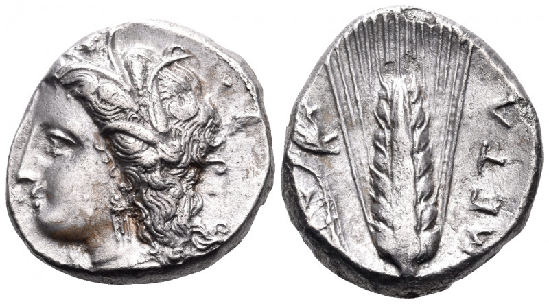 LUCANIA. Metapontum. Circa 330-290 BC. Nomos (Silver, 20 mm, 7.75 g, 5 h). Head ...