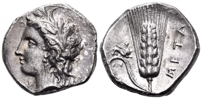 LUCANIA. Metapontum. Circa 330-290 BC. Nomos (Silver, 20 mm, 7.78 g, 2 h). Head ...