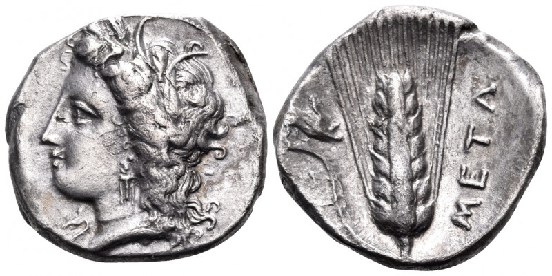 LUCANIA. Metapontum. Circa 330-290 BC. Nomos (Silver, 20.5 mm, 7.82 g, 2 h). Hea...