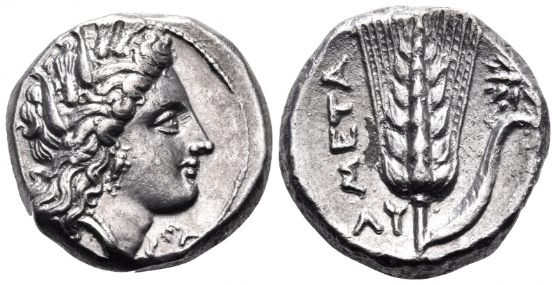 LUCANIA. Metapontum. Circa 330-290 BC. Nomos (Silver, 19.5 mm, 7.94 g, 11 h). He...