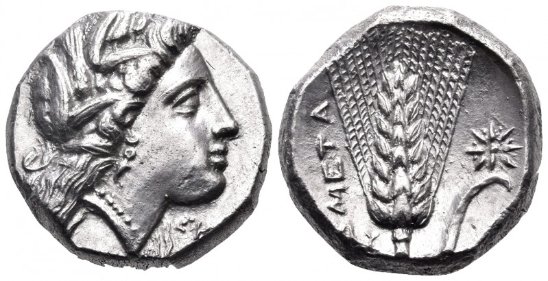 LUCANIA. Metapontum. Circa 330-290 BC. Nomos (Silver, 7.82 mm, 19.00 g, 1 h). He...