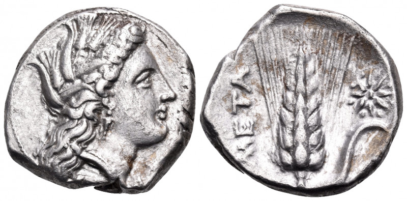 LUCANIA. Metapontum. Circa 330-290 BC. Nomos (Silver, 20 mm, 7.87 g, 7 h). Head ...