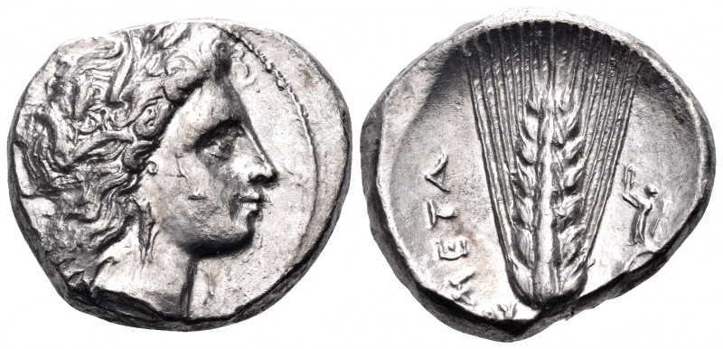 LUCANIA. Metapontum. Circa 330-290 BC. Nomos (Silver, 20 mm, 7.85 g, 7 h). Head ...