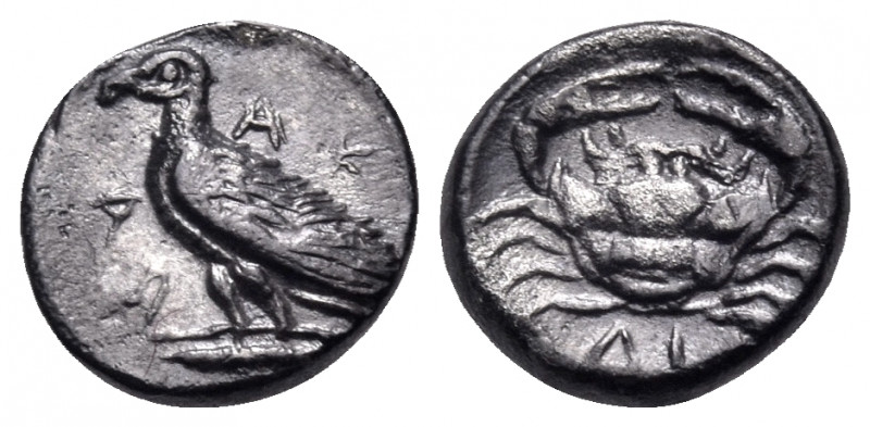 SICILY. Akragas. Circa 450-440 BC. Litra (Silver, 8 mm, 0.57 g, 8 h). ΑΚ - RΑ Ea...