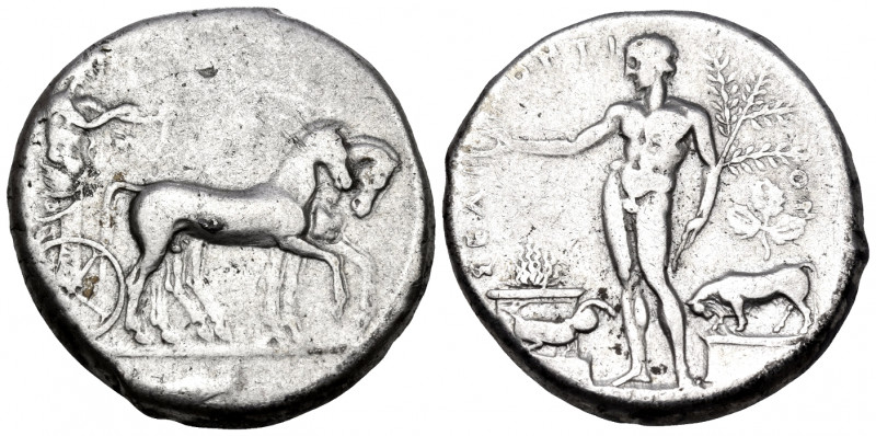SICILY. Selinos. Circa 455-409 BC. Tetradrachm (Silver, 26.00 mm, 17.19 g, 2 h)....