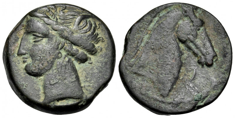 CARTHAGE. Circa 300-264 BC. Unit (Bronze, 19 mm, 5.47 g, 11 h). Wreathed head of...