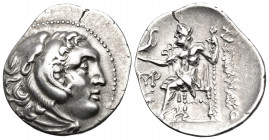 KINGS OF MACEDON. Alexander III ‘the Great’, 336-323 BC. Drachm (Silver, 21 mm, 4.18 g, 12 h), Chios, circa 290-275. Head of Herakles to right, wearin...