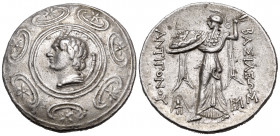 KINGS OF MACEDON. Antigonos II Gonatas, 277/6-239 BC. Tetradrachm (Silver, 31 mm, 17.17 g, 2 h), Amphipolis, circa 271/68-260/55. Horned head of Pan t...