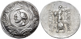 KINGS OF MACEDON. Antigonos II Gonatas, 277/6-239 BC. Tetradrachm (Silver, 33 mm, 17.03 g, 7 h), "dramatic style", Amphipolis, circa 252/1-246. Horned...