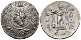 KINGS OF MACEDON. Antigonos II Gonatas, 277/6-239 BC. Tetradrachm (Silver, 30.5 mm, 17.12 g, 4 h), Amphipolis, circa 246/5-229 BC. Horned head of Pan ...