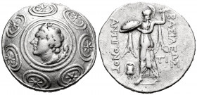KINGS OF MACEDON. Antigonos II Gonatas, 277/6-239 BC. Tetradrachm (Silver, 31.5 mm, 16.74 g, 11 h), Amphipolis, c. 246/5-229. Horned head of Pan to le...