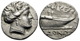 KINGS OF MACEDON. Time of Philip V and Perseus, 187-168 BC. Tetrobol (Silver, 15 mm, 2.19 g, 9 h), Amphipolis. Head of nymph to right. Rev. MAKE-ΔONΩN...