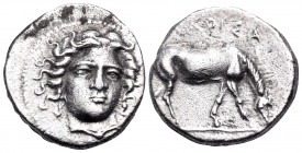 THESSALY. Larissa. Circa 400-380 BC. Drachm (Silver, 19.5 mm, 5.89 g, 10 h). Head of the nymph Larissa facing, turned slightly to the right, wearing a...