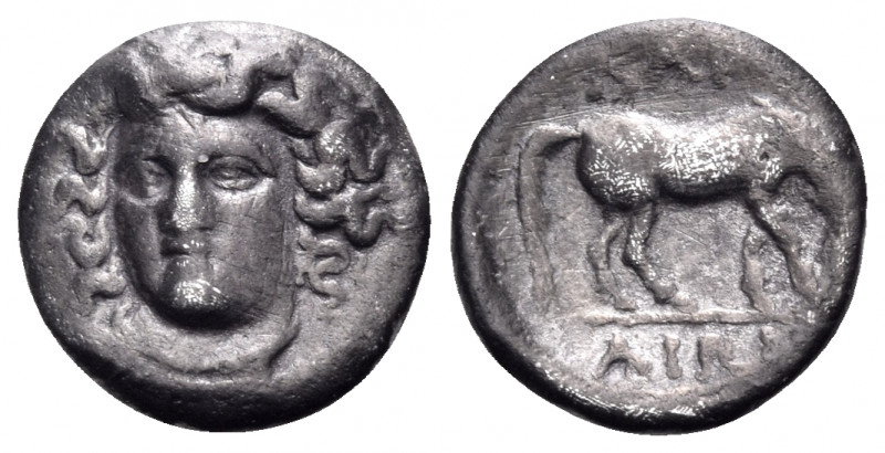 THESSALY. Larissa. Circa 344-337 BC. Obol (Silver, 10 mm, 0.74 g, 5 h). Head of ...