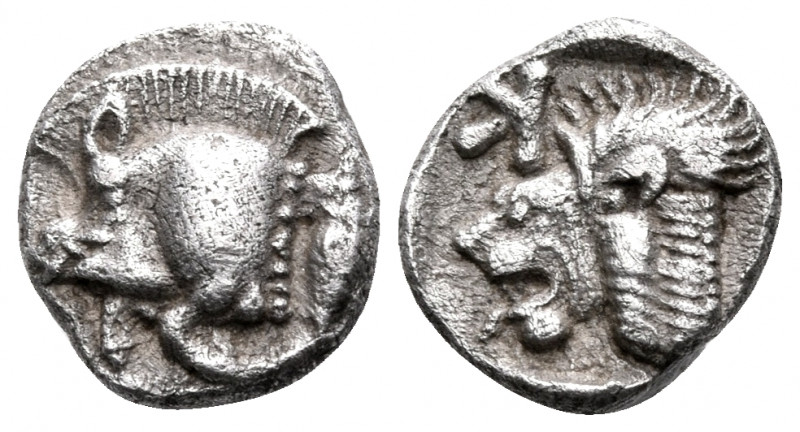 MYSIA. Kyzikos. Circa 450-400 BC. Obol (Silver, 9.5 mm, 0.81 g, 6 h). Forepart o...