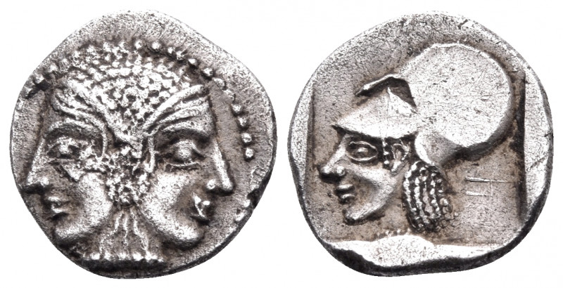 MYSIA. Lampsakos. Circa 500-450 BC. Diobol (Silver, 11 mm, 0.88 g, 6 h). Janifor...