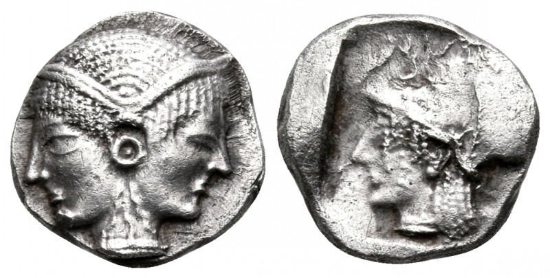 MYSIA. Lampsakos. Circa 500-450 BC. Diobol (Silver, 10 mm, 1.25 g, 2 h), c. 500-...