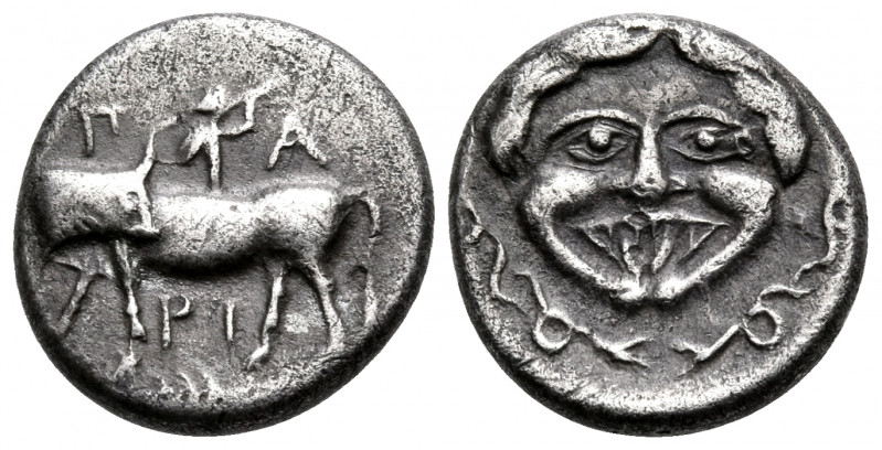 MYSIA. Parion. 4th century BC. Hemidrachm (Silver, 12 mm, 2.04 g, 6 h). Π-A/PI B...