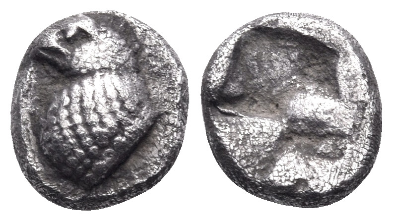 ASIA MINOR. Uncertain mint. 6th-5th centuries BC. Obol (Silver, 7 mm, 0.62 g). H...