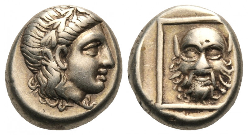 LESBOS. Mytilene. Circa 377-326 BC. Hekte (Electrum, 10.5 mm, 2.55 g, 11 h). You...