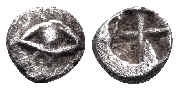 IONIA. Uncertain mint. Circa 550-480 BC. Hemitetartemorion (Silver, 5 mm, 0.13 g...