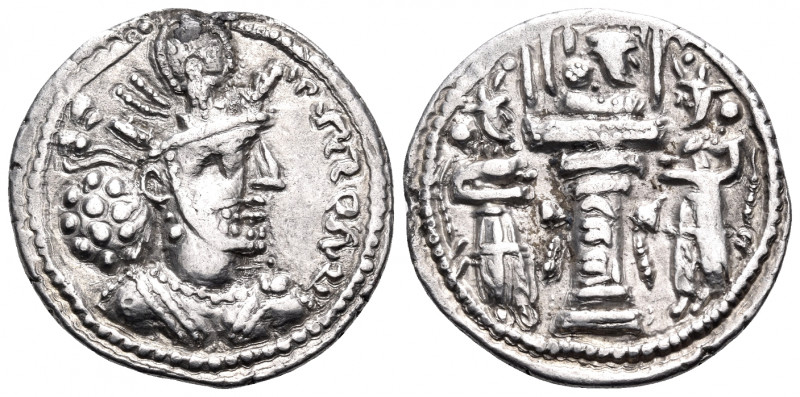 SASANIAN KINGS. Shahpur II, 309-379. Drachm (Silver, 21 mm, 4.06 g, 3 h), Mint I...