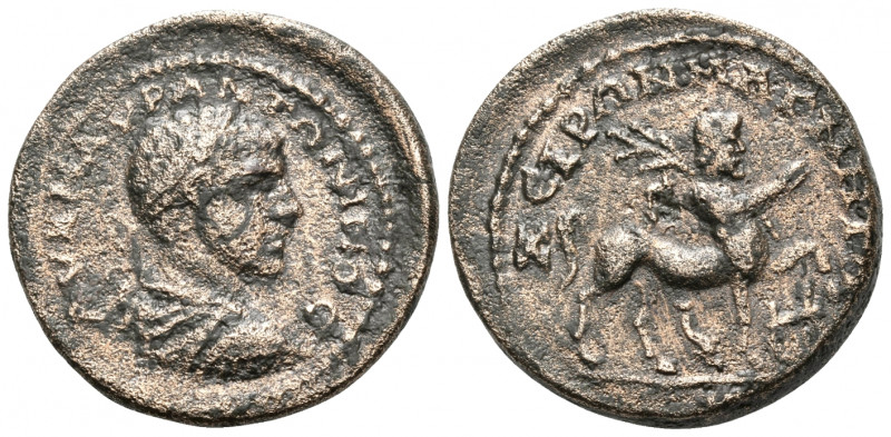 THESSALY. Magnetes. Elagabalus, 218-222. Triassarion (Bronze, 22 mm, 8.62 g, 2 h...