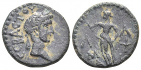 MYSIA. Lampsacus. Augustus, 27 BC-AD 14. 1/3 Assarion (Bronze, 15 mm, 2.79 g, 12 h). CEΒΑCΤΟΥ Laureate head of Augustus to right. Rev. Λ-Α Μ-Ψ Α-Κ acr...