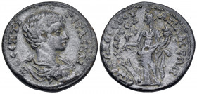 PHRYGIA. Apameia. Geta, As Caesar, 198-209. Diassarion (Bronze, 24 mm, 9.06 g, 12 h), struck under the agonothetes Artemas. ΠO CEΠTI ΓETAC KAI Bare-he...