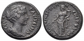 PHRYGIA. Eucarpeia. Faustina Junior, Augusta, 147-175. (Bronze, 19 mm, 5.03 g, 6 h), struck under the magistrate G. Kl. Flakkos, c. 147-161, but proba...