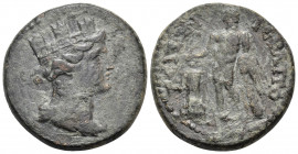 PHRYGIA. Hierapolis. Pseudo-autonomous issue, 100-218. (Bronze, 23 mm, 8.75 g, 12 h). Turreted and draped bust of the Tyche to right. Rev. ΙEΡΑΠOΛEΙΤΩ...