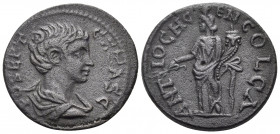 PISIDIA. Antiochia. Geta, As Caesar, 198-211. (Bronze, 22 mm, 5.57 g, 7 h). PO SEPT GETAS C Bare-headed and draped bust of Geta to right. Rev. ANTIOCH...