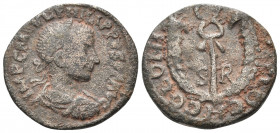 PISIDIA. Antiochia. Philip II, 247-249. (Bronze, 19 mm, 3.88 g, 12 h). IMP C M IVL PHILIPPVS P F AVG Laureate, draped and cuirassed bust of Philip II ...