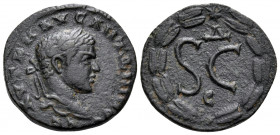 SYRIA, Seleucis and Pieria. Antioch. Elagabalus, 218-222. (Bronze, 18.90 mm, 3.92 g, 11 h). AYT K M AYΓ ANTΩNINOC CE Laureate head of Elagabalus to ri...