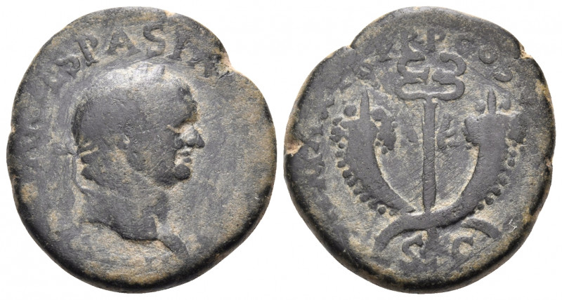 Vespasian, 69-79. Semis (Bronze, 20 mm, 5.25 g, 12 h), Struck in Rome, for use i...