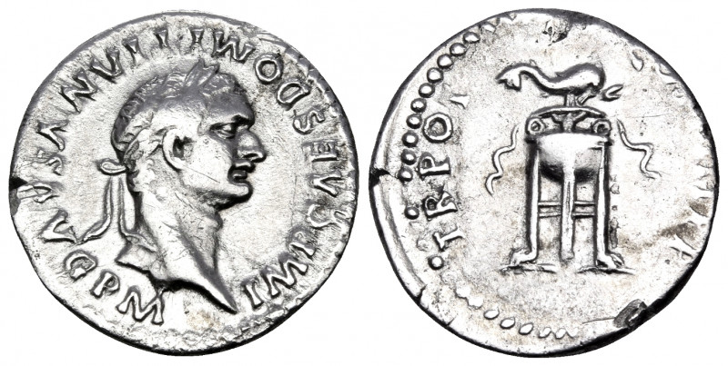 Domitian, 81-96. Denarius (Silver, 18 mm, 2.78 g, 7 h), Rome, 81. IMP CAES DOMIT...