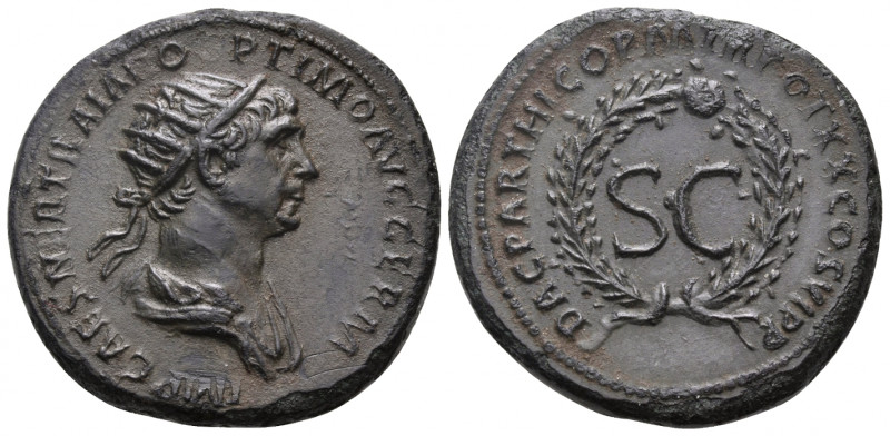 Trajan, 98-117. Dupondius (Orichalcum, 24 mm, 9.08 g, 6 h), Rome, for circulatio...