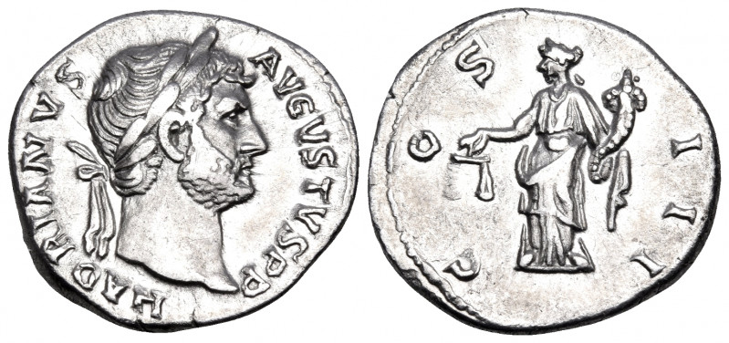 Hadrian, 117-138. Denarius (Silver, 18 mm, 2.90 g, 6 h), Rome. HADRIANVS AVGVSTV...