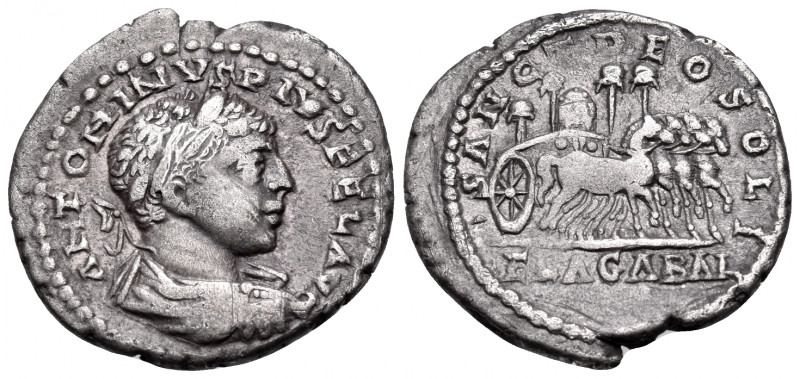 Elagabalus, 218-222. Denarius (Silver, 19.00 mm, 3.08 g, 6 h), Antioch, 218-219....