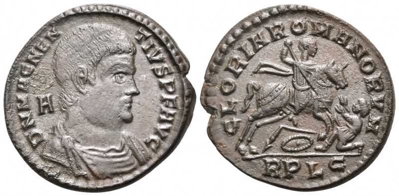 Magnentius, 350-353. Centenionalis (Bronze, 23 mm, 6.05 g, 1 h), Lugdunum, 1st o...