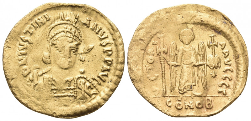 Justinian I, 527-565. Solidus (Gold, 20 mm, 4.13 g, 6 h), Constantinople, 3rd of...