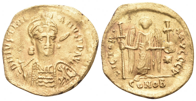 Justinian I, 527-565. Solidus (Gold, 21 mm, 3.86 g, 6 h), Constantinople, 1st of...