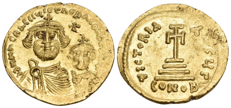 Heraclius, with Heraclius Constantine, 610-641. Solidus (Gold, 20.1 mm, 4.49 g, ...
