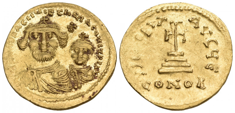 Heraclius, with Heraclius Constantine, 610-641. Solidus (Gold, 20.1 mm, 4.51 g, ...