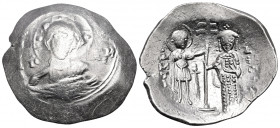 Alexius I Comnenus, 1081-1118. Histamenon (Electrum, 27 mm, 4.17 g, 6 h), Thessalonica, 1082-1087. + KE RΘ ΑΛΕΖ / IC - XC Facing bust of Christ Pantok...