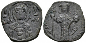 Alexius I Comnenus, 1081-1118. Follis (Bronze, 22.00 mm, 4.00 g, 6 h), Thessalonica, 1087-1092 (?). (MHP) - ΘV Bust of the Virgin facing, nimbate and ...