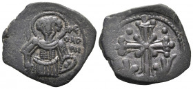 Uncertain emperor of Nicaea, 1204-1261. Tetarteron (Bronze, 20 mm, 2.03 g, 5 h), Type G, possibly Magnesia. O/ AΓΙ/OS - ΘΕ/ΟΔΩ/PΟC Half-length facing ...