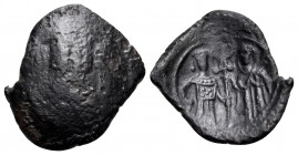 John Comnenus-Ducas, as emperor of Thessalonica, 1237-1242. Trachy (Bronze, 14.80 mm, 0.97 g, 6 h), Thessalonica. IC - XC Bust of Christ Pantokrator f...