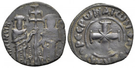 Andronicus II Palaeologus, with Michael IX, 1282-1328. Assarion (Copper, 20 mm, 1.65 g, 6 h), Constantinople, 1294-1320. Andronicus II, on left, and M...